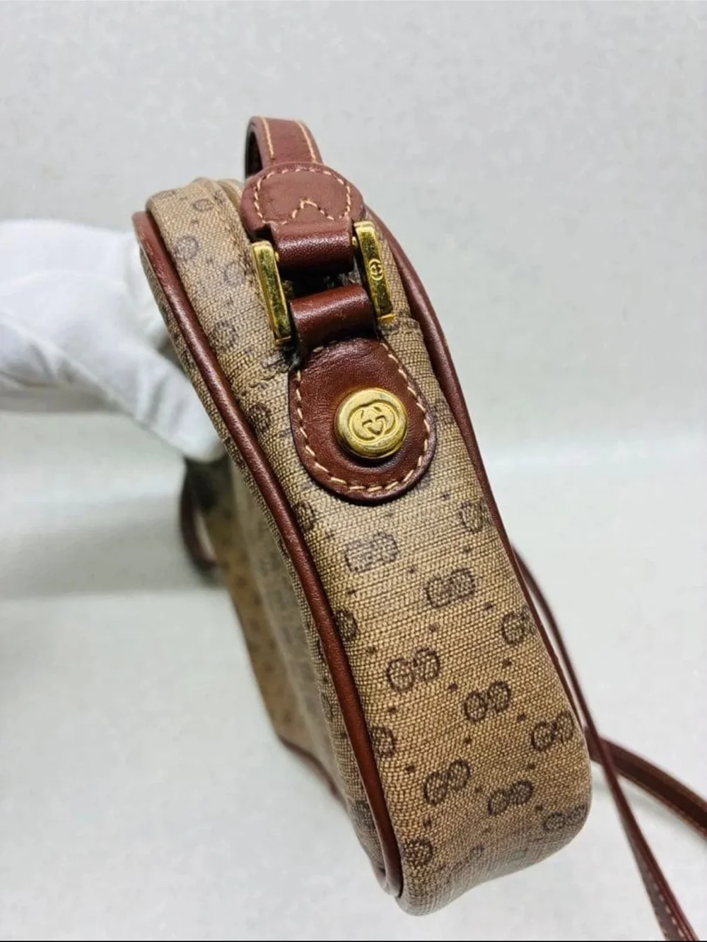 Gucci Beige/Brown Monogram Crossbody Bag